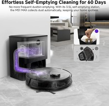 7000Pa MONSGA MS1 MAX Robot Vacuum Mop Lidar Self Empty Alexa Pet Hair UK