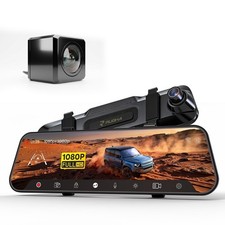 10 Inch Mirror Dash Cam Full HD Dual Front and Rear Camera,24H Parking Monitor