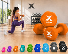 XN8 Neoprene Dumbbells Pair Iron Hand Weights Aerobic Workout Fitness Home Gym