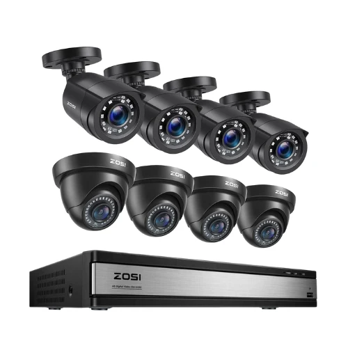 ZOSI UK Store [DIY Bundle]16 Channel CCTV System + Up to 16 Dome/Bulle Cameras + 2TB/4TB, 2TB / 4*Dome+4*Bullet