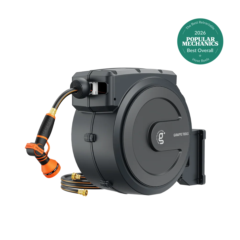 Giraffe Tools Retractable Hose Reel-130ft-New Grey - 1/2 inch