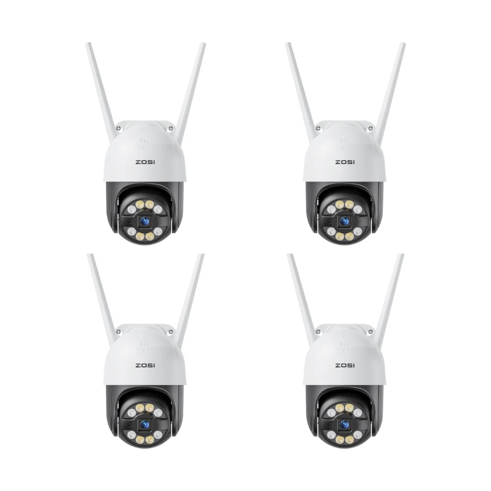 Zosi Official Store C289 3MP Pan-Tilt WiFi Security Camera + Max 128GB Local Storage, 4pack