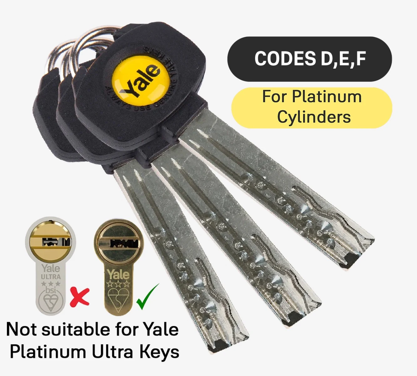 Yale Platinum 3 Star Set of 3 keys