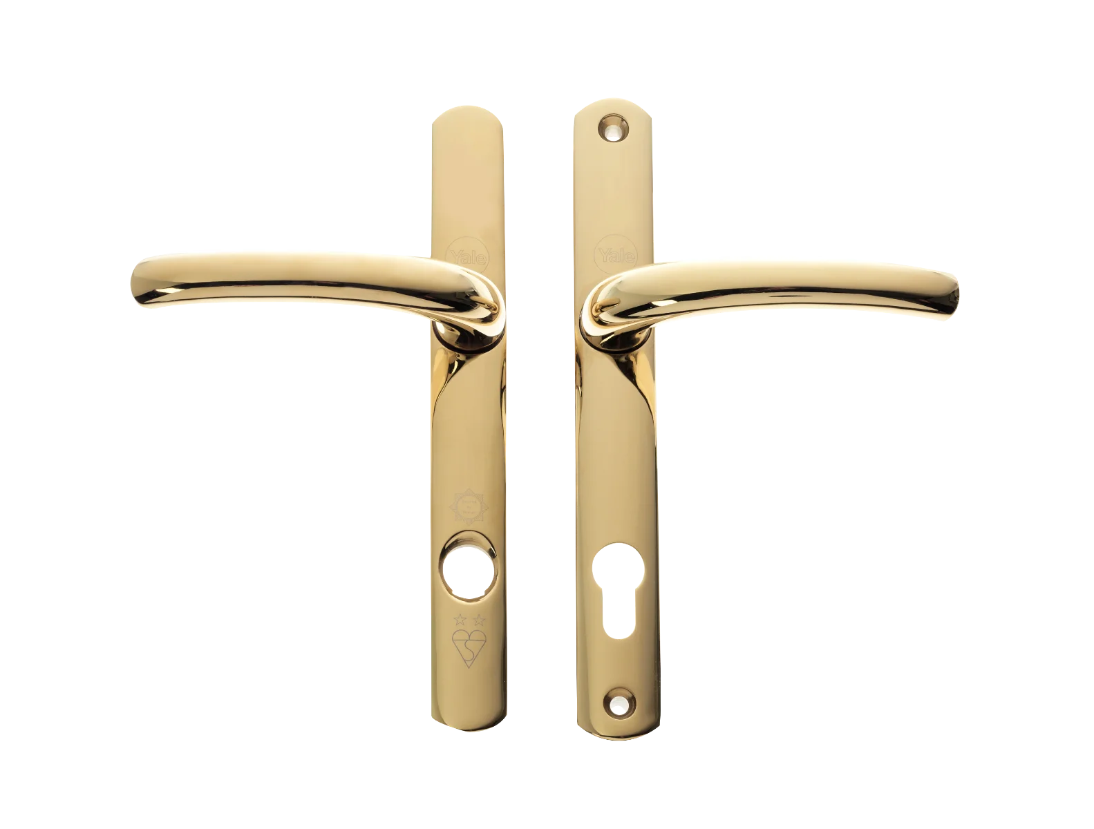Yale TS007 2* Platinum Security Door Handles 92/215mm - BRASS