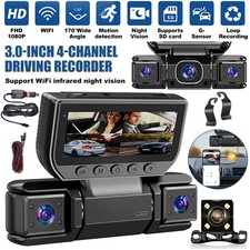 5G WiFi Dash Cam 4 Channel 360° Front Rear Inside Dash Cam HD 1080P Car Camera