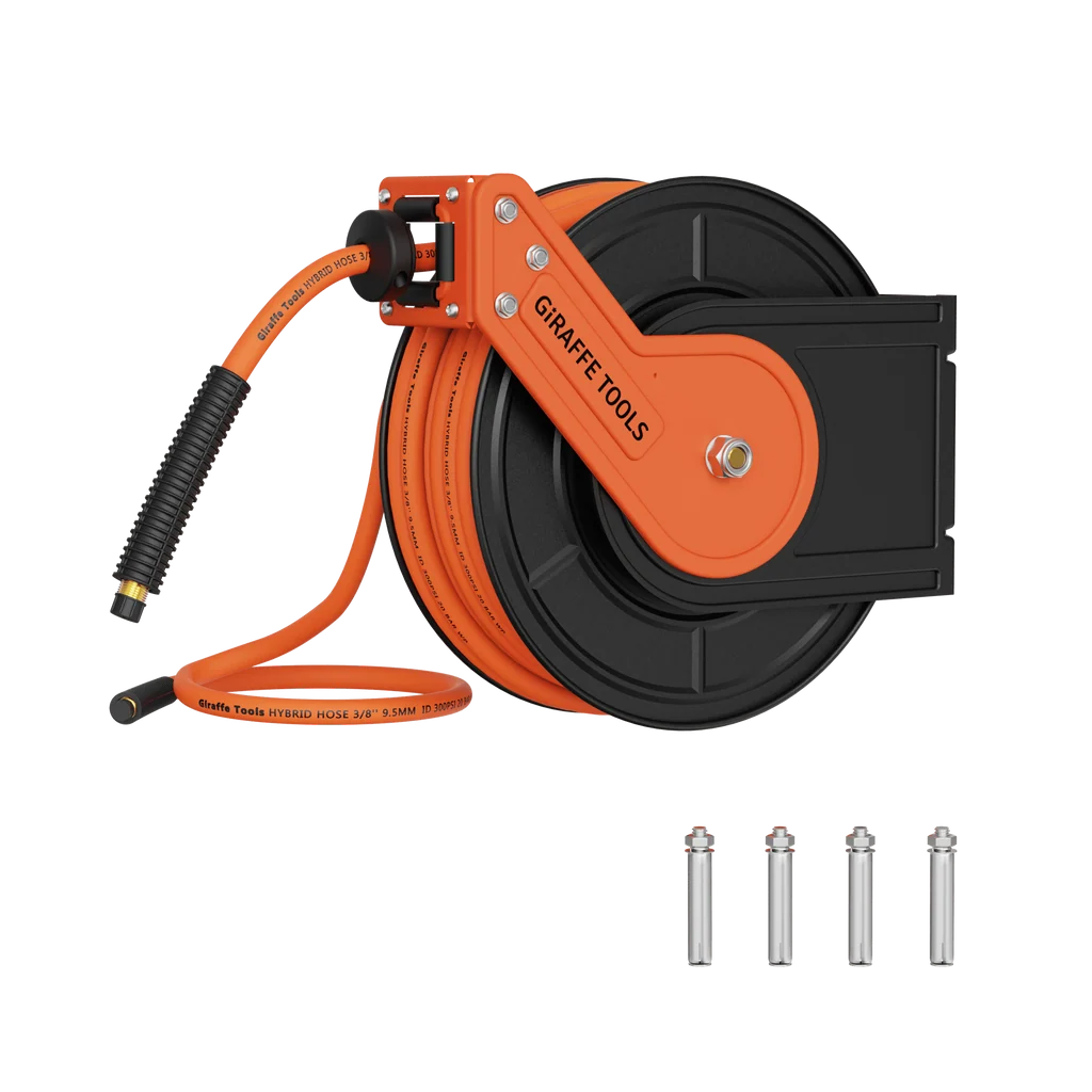 Giraffe Tools Retractable Air Hose Reel-50ft - 3/8 in