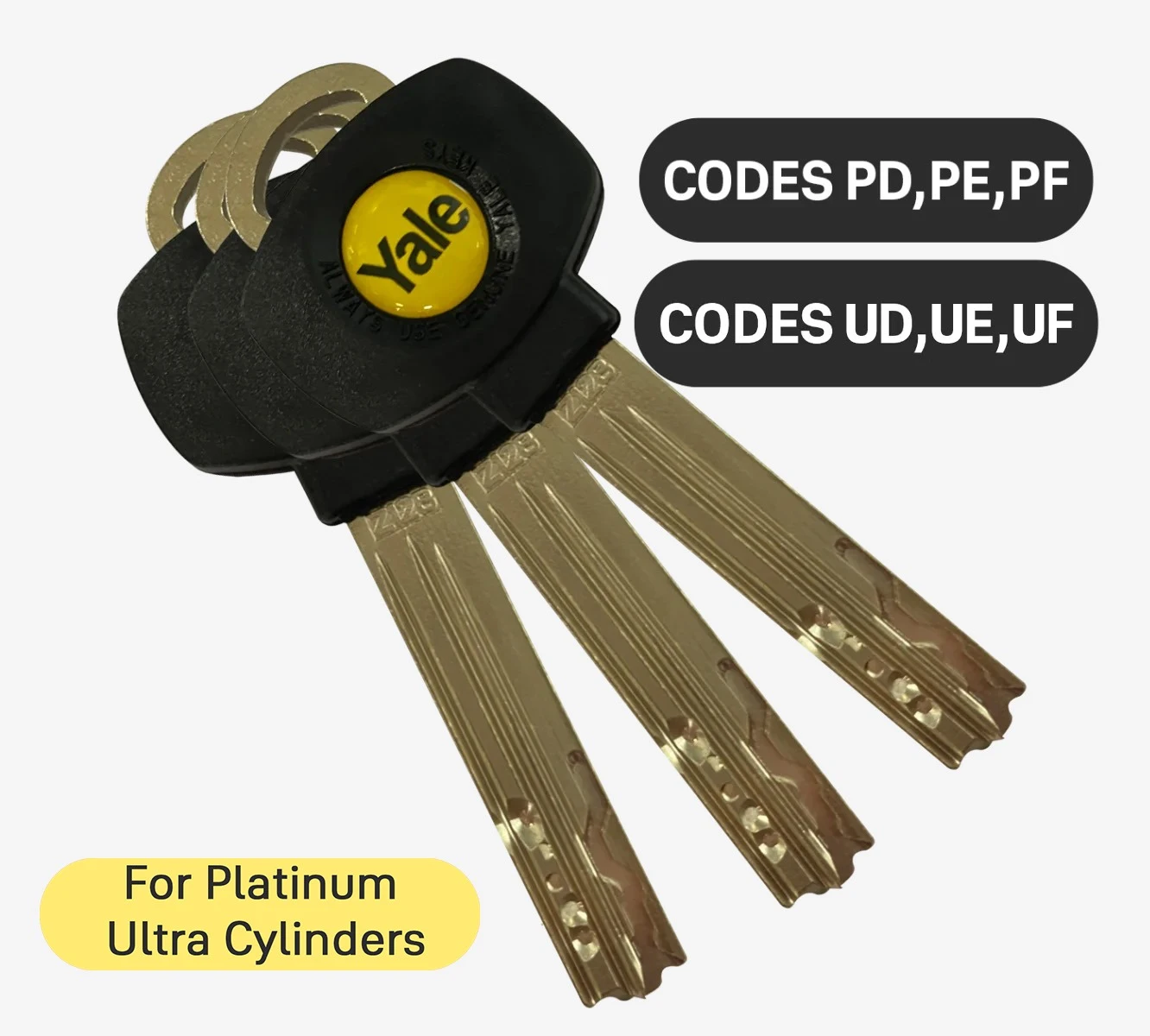 Yale Platinum Ultra 3 Star 10 pin Set of 3 keys