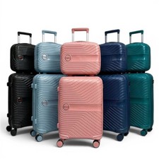 Set Of 2 Suitcase Set Hard Shell 4 Wheels Cabin Case Luggage With Vanity Case