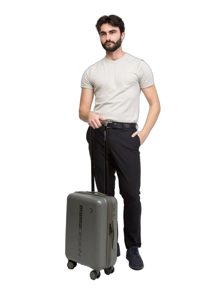 Men's Trolley Military Green-Black Metallic Fiber Bags Travel-bags