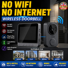 Wireless Video Doorbell No WiFi Required 4.3'' Indoor Monitor Two Way Camera