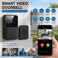 Smart WiFi Wireless Video Doorbell Security Ring Phone Camera Door Bell Intercom