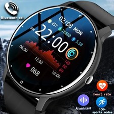Bluetooth Call Smart Watch Full Touch Fitness Tracker Waterproof Android iOS
