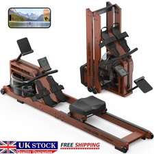 YOSUDA Foldable Wood Rowing Machine for Home Gym Water Resistance with