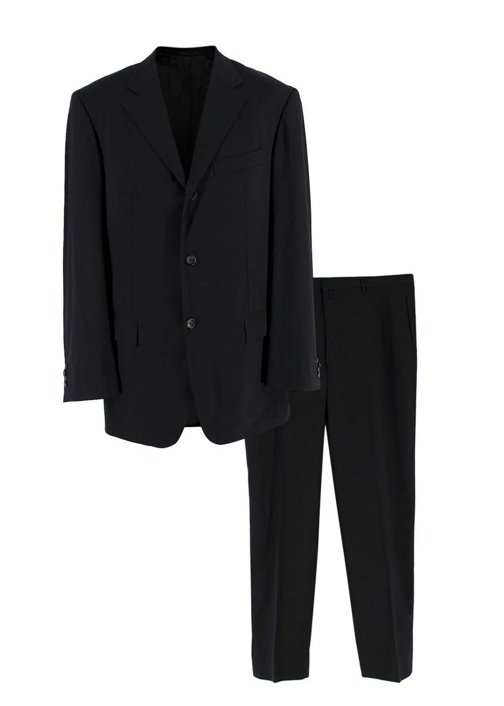 Jil Sander Black Single Breasted Wool Blend Suit