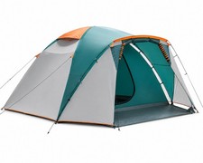 Teal & Grey 6 Person Dome Tent Waterproof Family Camping Double Layer Shelter