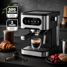 GEEPAS 20 Bar Espresso Machine Milk Frother 1350W Coffee Maker Latte 1.5L UK