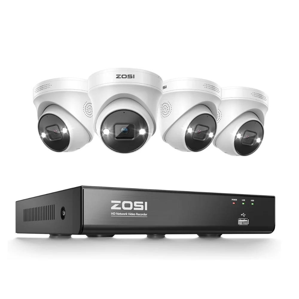 Zosi Official Store C225 5MP PoE Security Camera System + 4K 8CH PoE NVR with 2TB HDD, NO HDD / 4