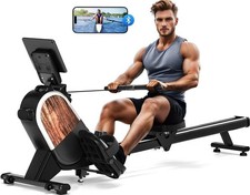 CHAOKE Magnetic Rowing Machine, 16 Levels Resistance, Brown, LCD Monitor