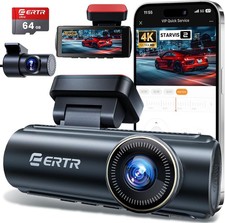 4K Dash Cam Front and Rear, 5GHz WiFi Wireless Dashcam with 64GB SD Card,4K+1080